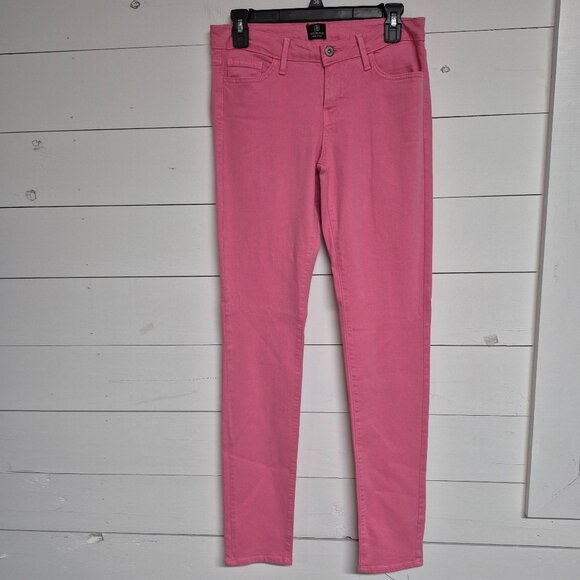 JustBlack Denim - JustBlack Womens Skinny Pink Denim Jeans Mid-Rise Size 29 Made In USA